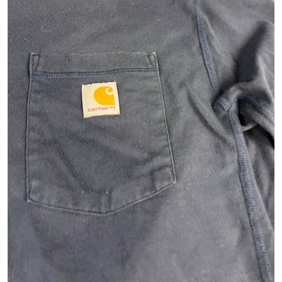 Carhartt Force Men’s Long Sleeve T-Shirt Sz. L Navy Blue TK4617-M Relaxed Fit - Picture 3 of 5